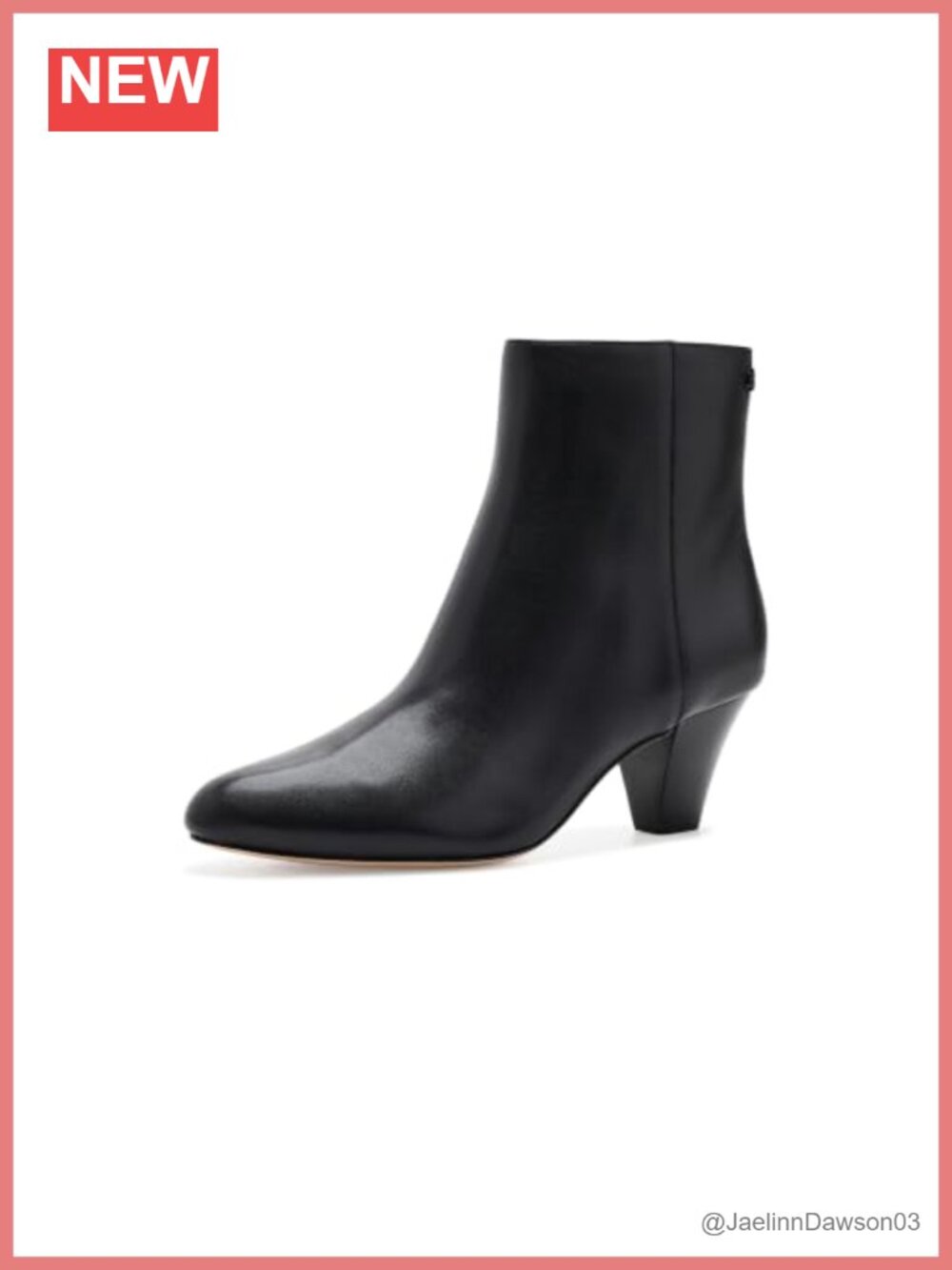 Calfskin Leather Almond Toe Ankle Bootie Heels Size 8.5